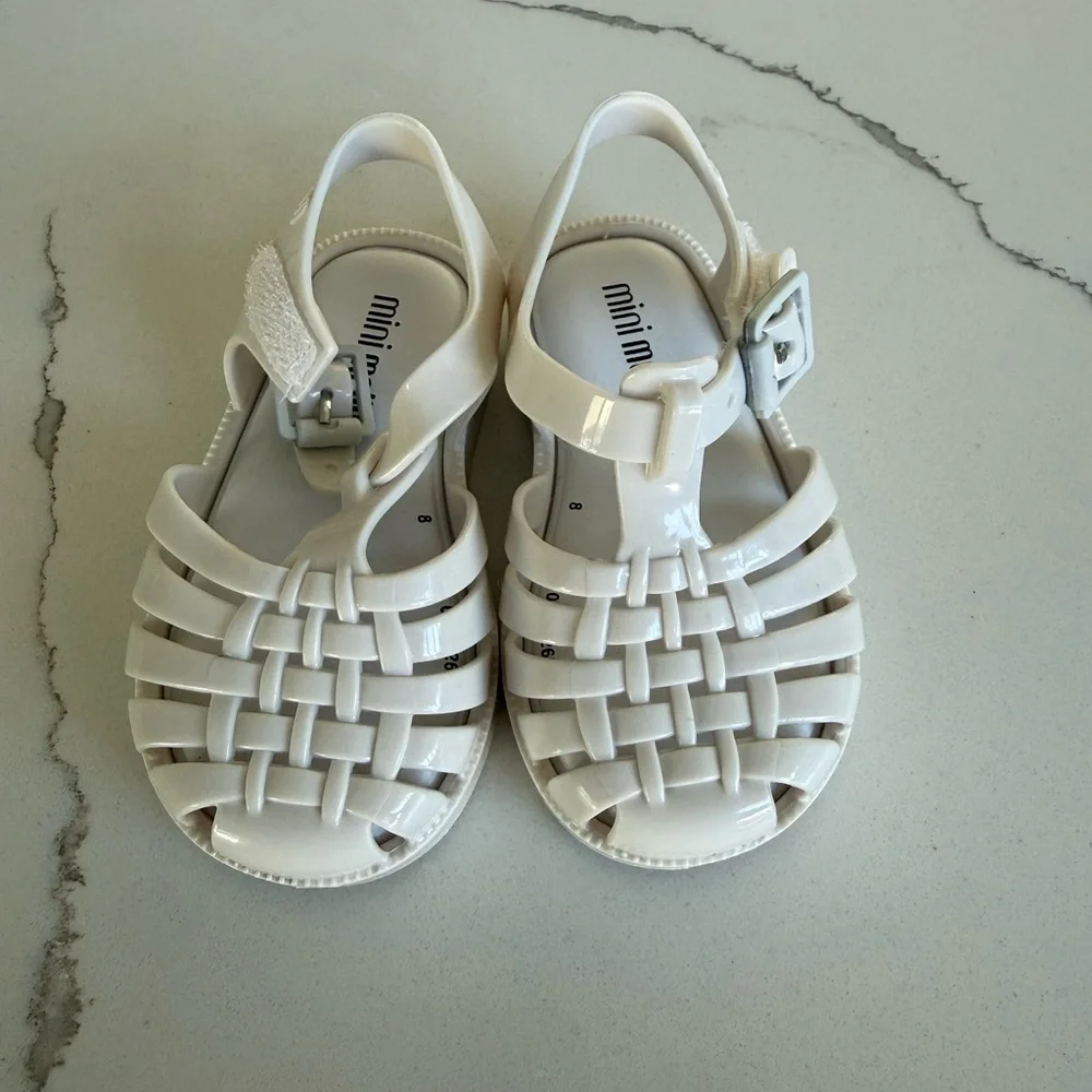 MINI MELISSA WHITE JELLY GLADIATOR SANDALS